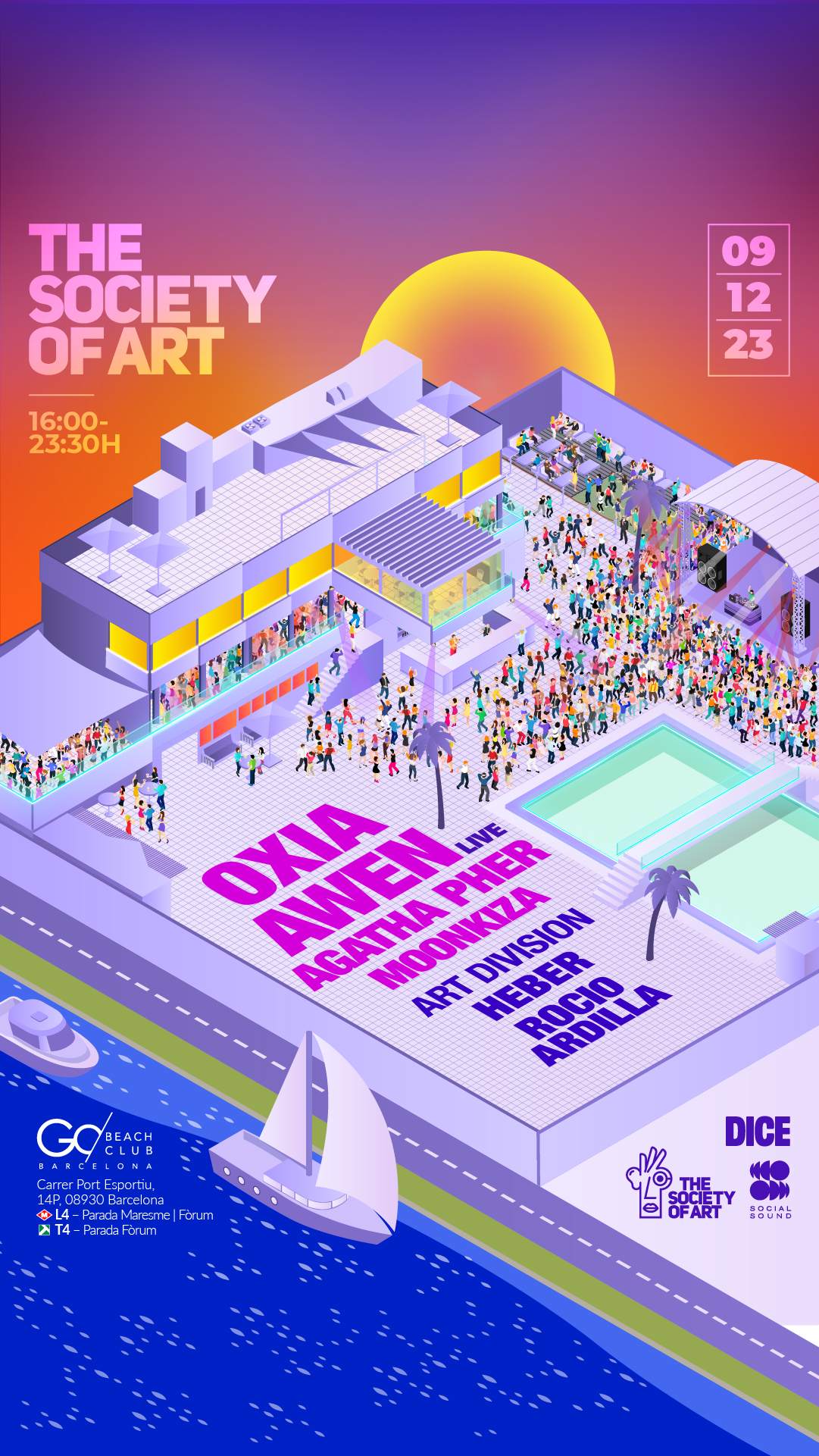 The Society of Art with Oxia & AWEN Live at Go Beach Club ( Sunset ) - フライヤー裏