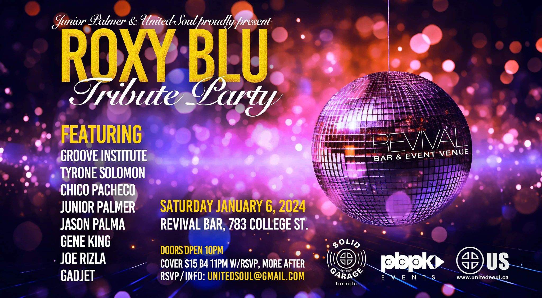 Roxy Blu Tribute Party 2024 - フライヤー裏
