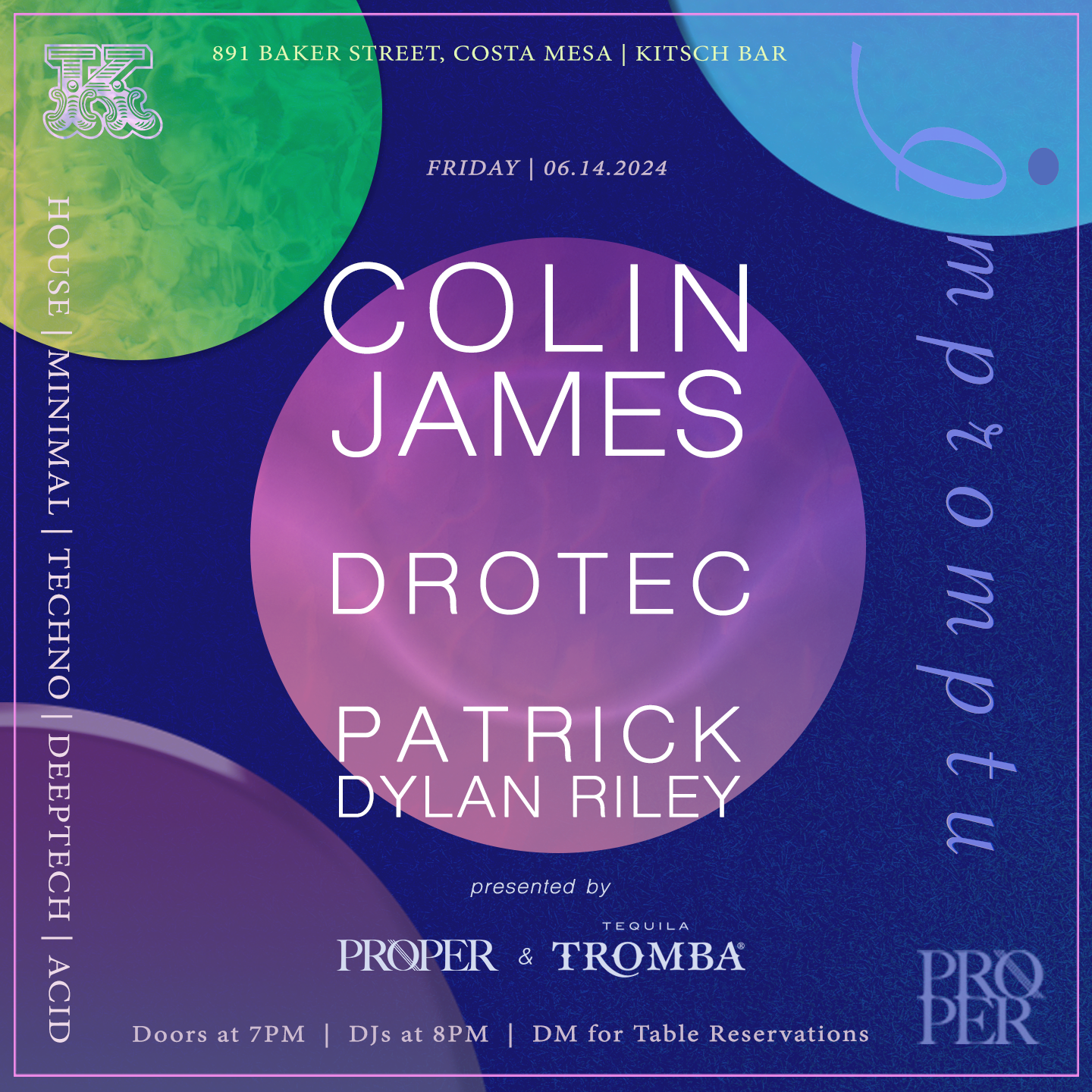 Impromptu - 06.14 - DJs Colin James, Drotec, and Patrick Dylan Riley - Página frontal