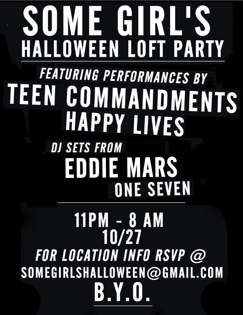 Some Girl's Halloween Loft Party Feat. Happy Lives, Teen Commandments, and Eddie Mars - Página frontal