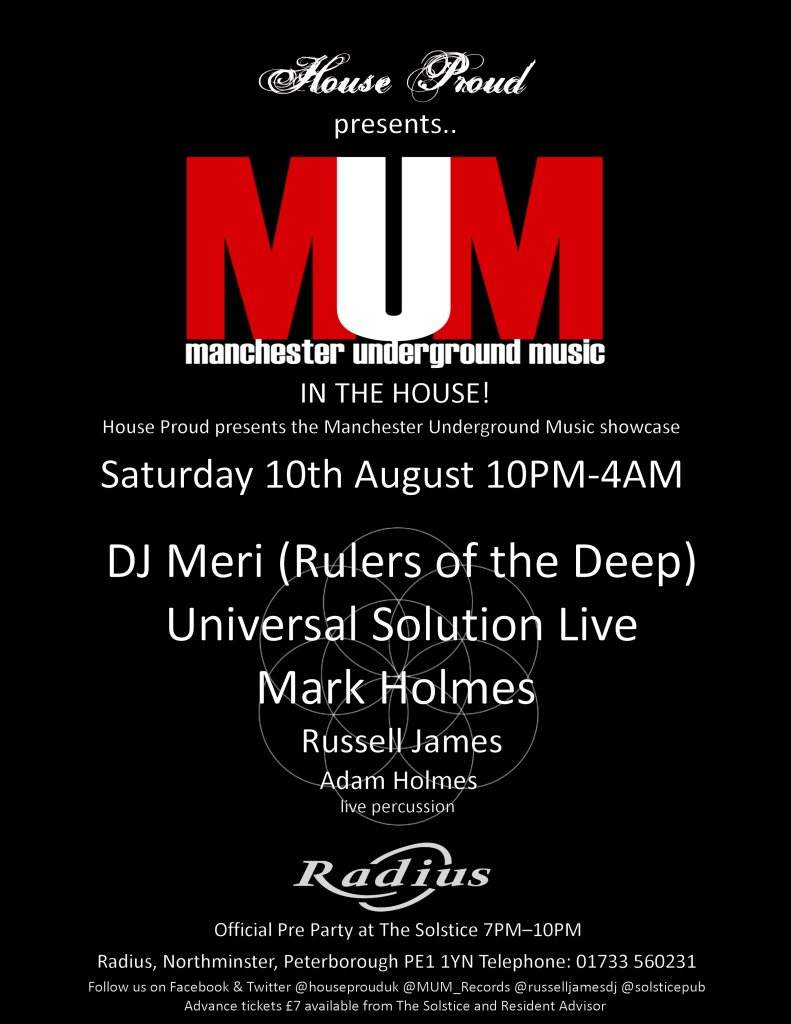 House Proud presents MUM IN The House - フライヤー裏
