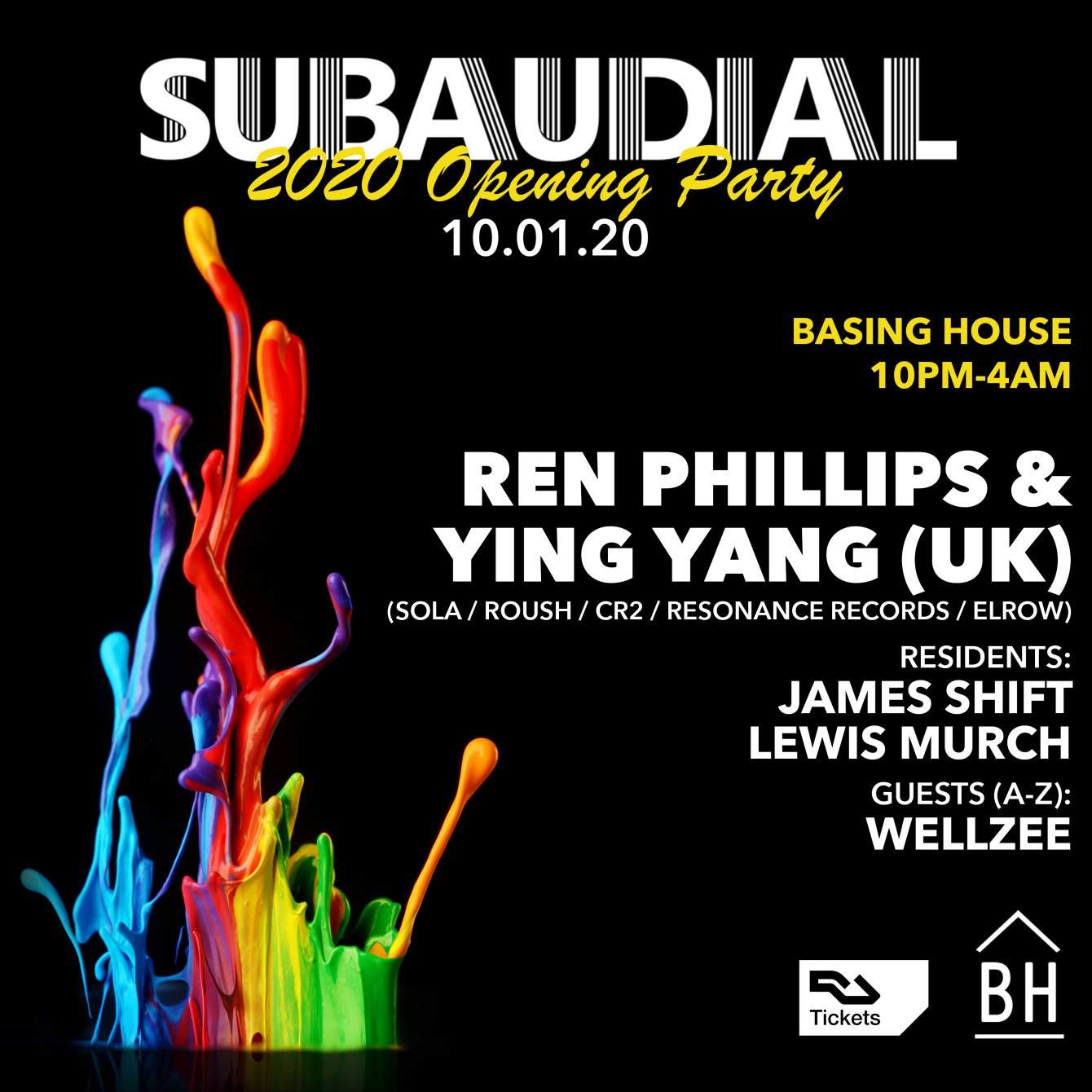 SUBAUDIAL: 2020 Opening Party - フライヤー裏