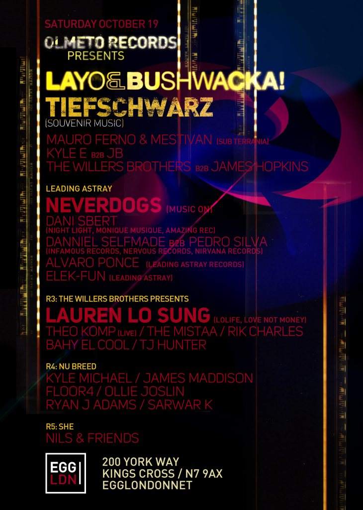 Olmeto Closing with Tiefschwarz, Layo & Bushwacka, Neverdogs & Lauren Lo Sung - Página trasera