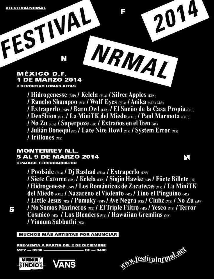 Festival Nrmal 2014 (MTY) - フライヤー表
