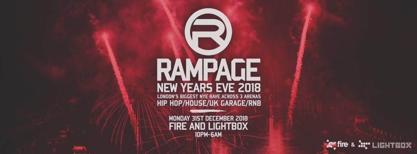 The Rampage Sound New Years Eve, Fire & Lightbox London - Página frontal