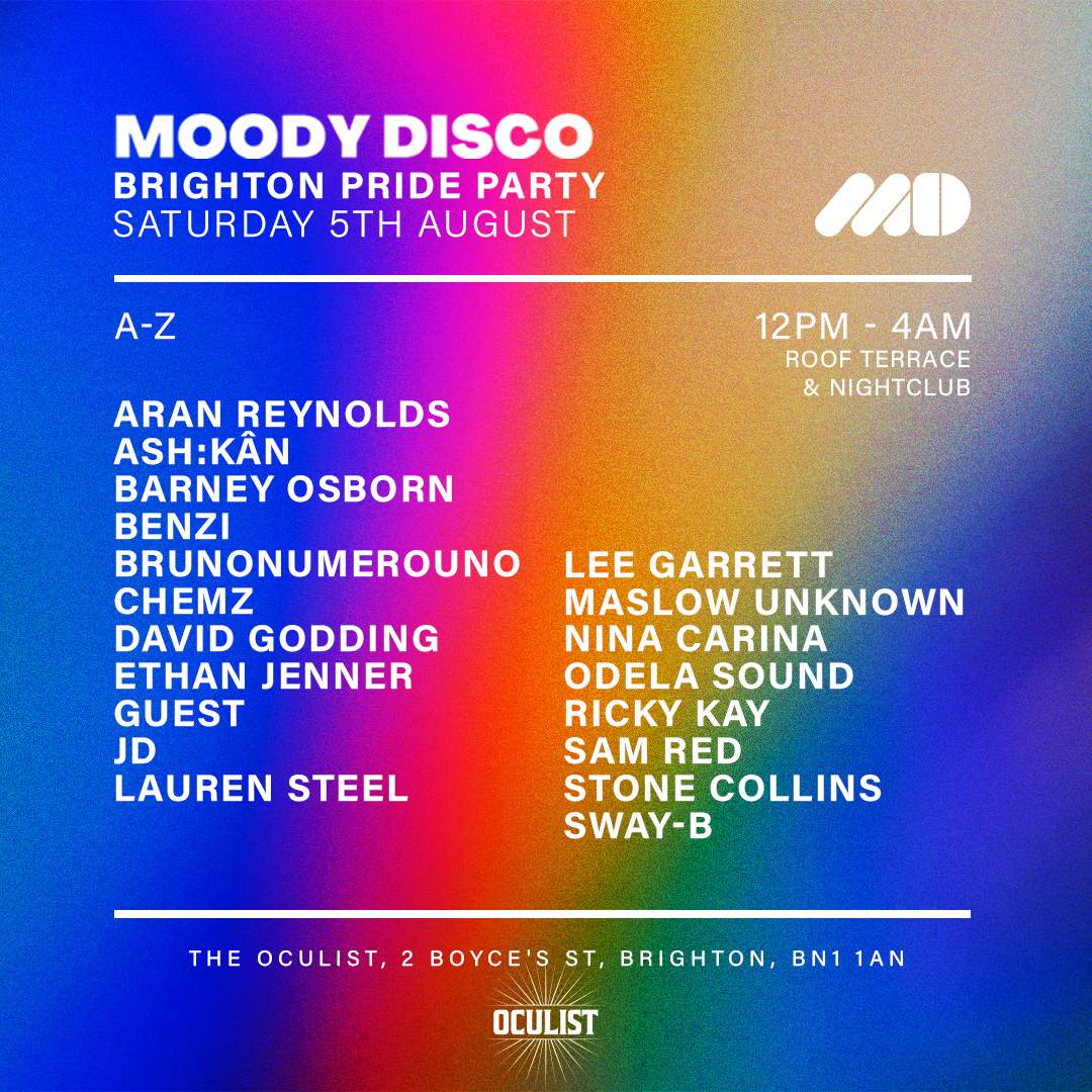 Moody Disco: Brighton Pride Party - フライヤー表