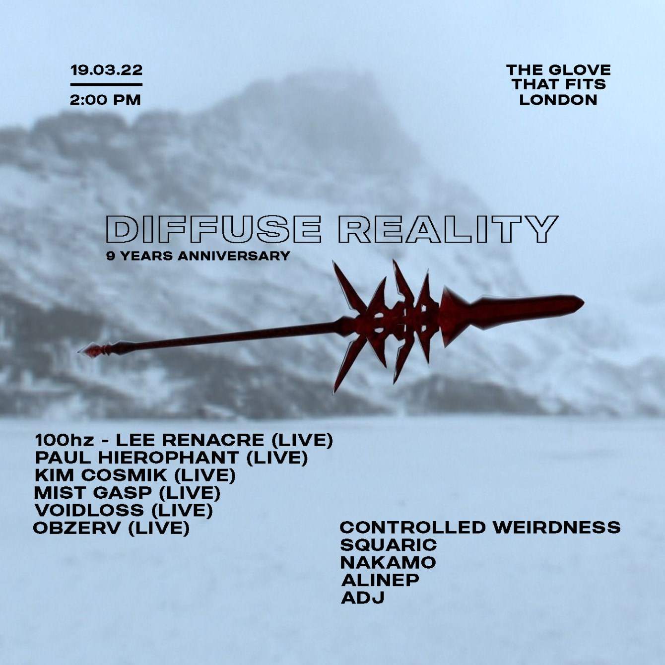 Diffuse Reality [9 Years Anniversary, London] - Página frontal