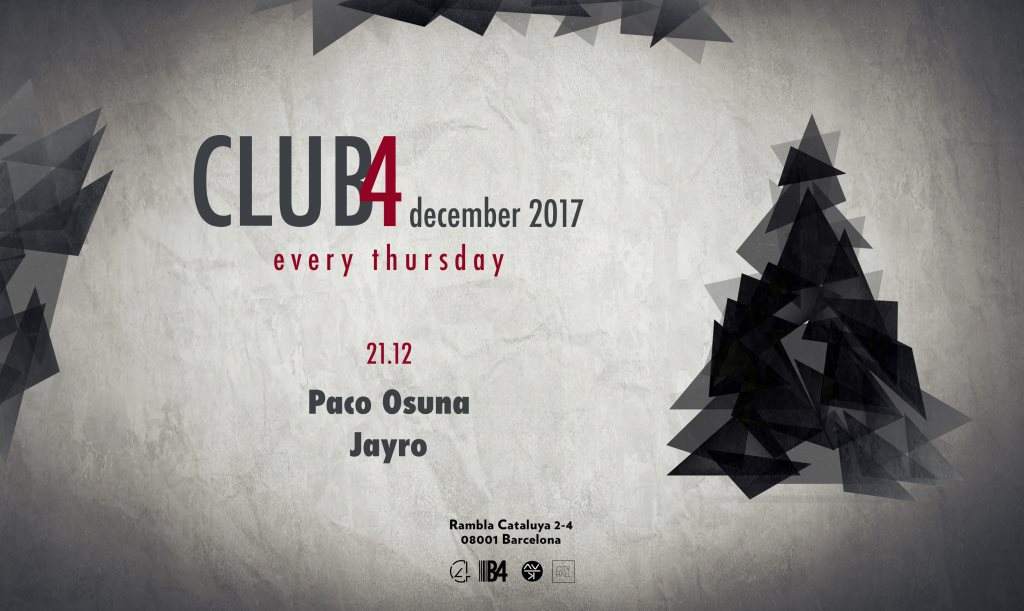 CLUB4 Pres. Paco Osuna, Jayro - フライヤー表