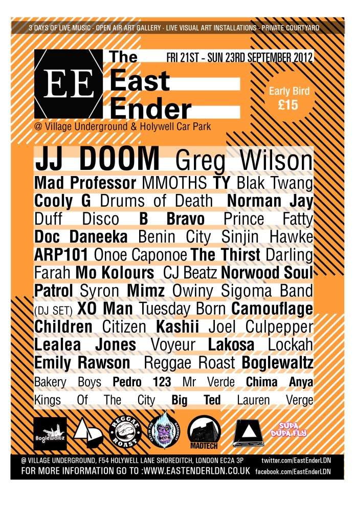 The East Ender Festival (Friday) - フライヤー裏