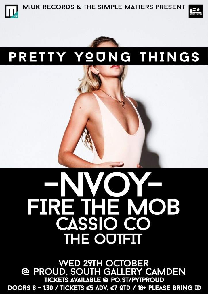 M:UK Records & The Simple Matters present: Pretty Young Things - A Pre Halloween Special (Nvoy - フライヤー表