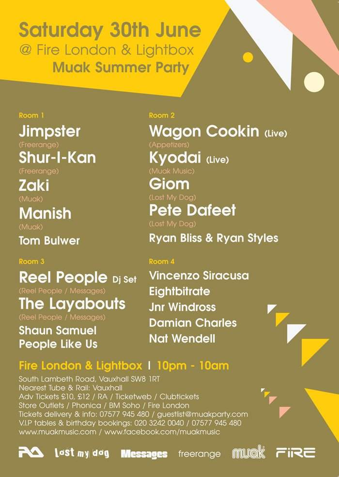 Muak: Summer Party with Jimpster, Shur I Kan, Wagon Cookin & More - Página trasera