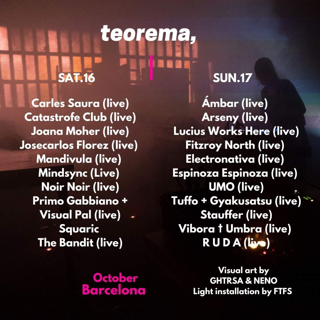 TEOREMA • Barcelona 2021 - フライヤー裏