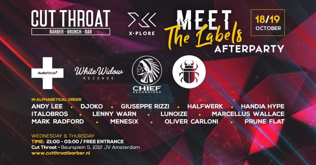 Meet the Labels Afterparty at Cut Throat - フライヤー表