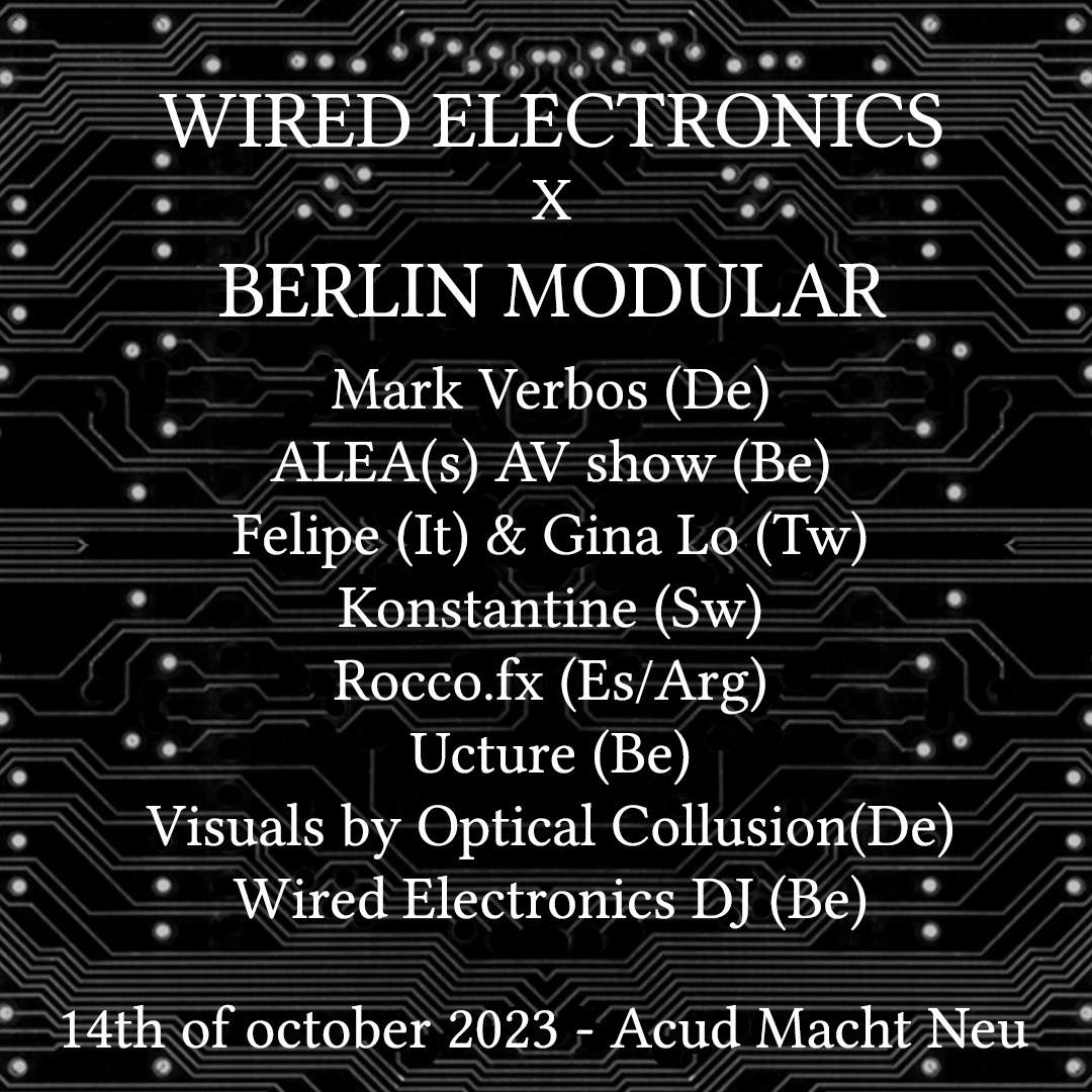 Wired Electronics x Berlin Modular . Synthesizer Festival with Live Sets & DIY Workshops - フライヤー表