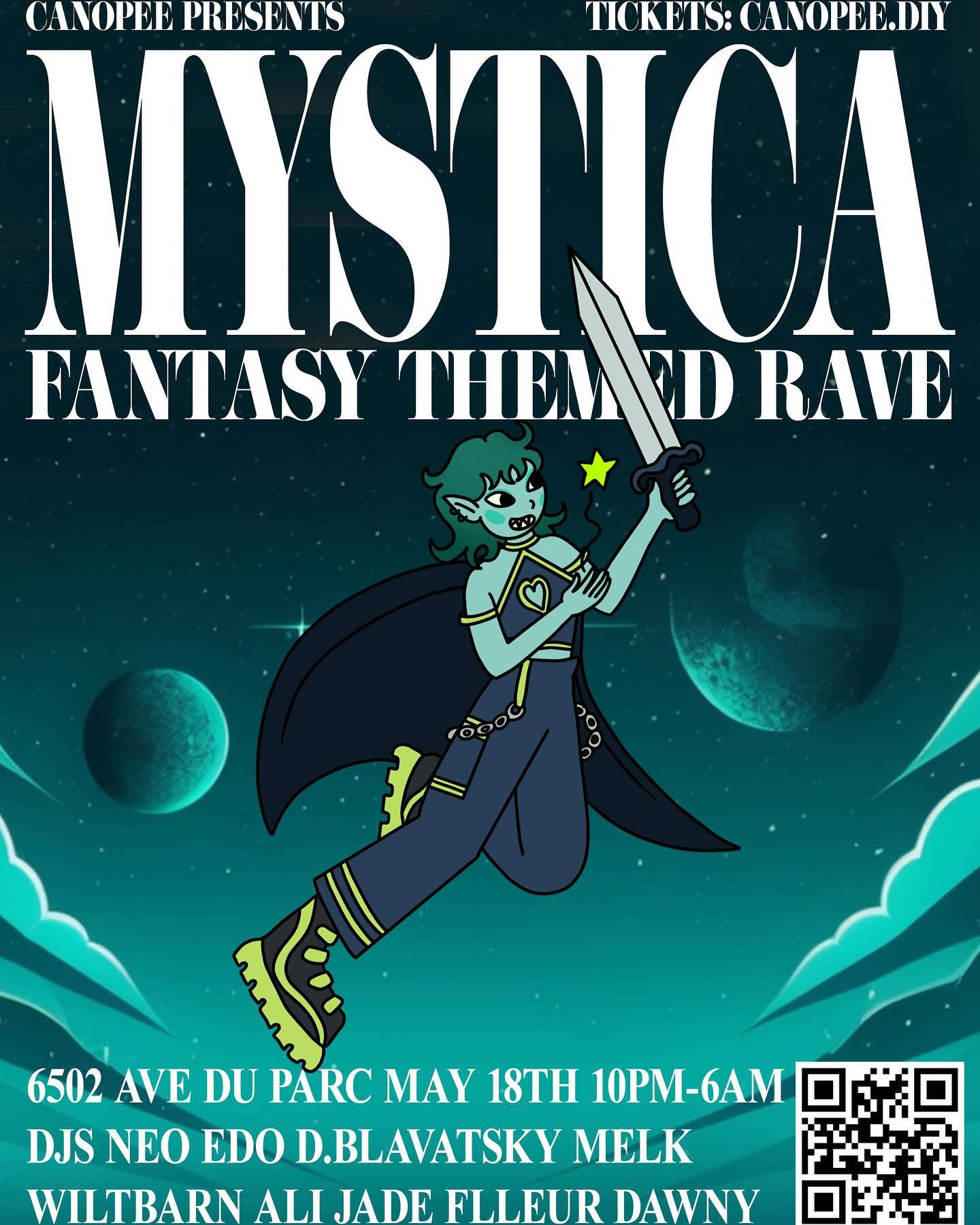 Mystica - Fantasy Themed Rave - フライヤー表