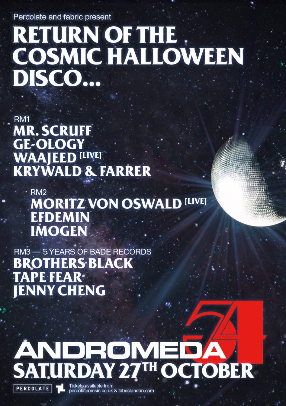 Andromeda54: Return of the Cosmic Halloween Disco - Página trasera