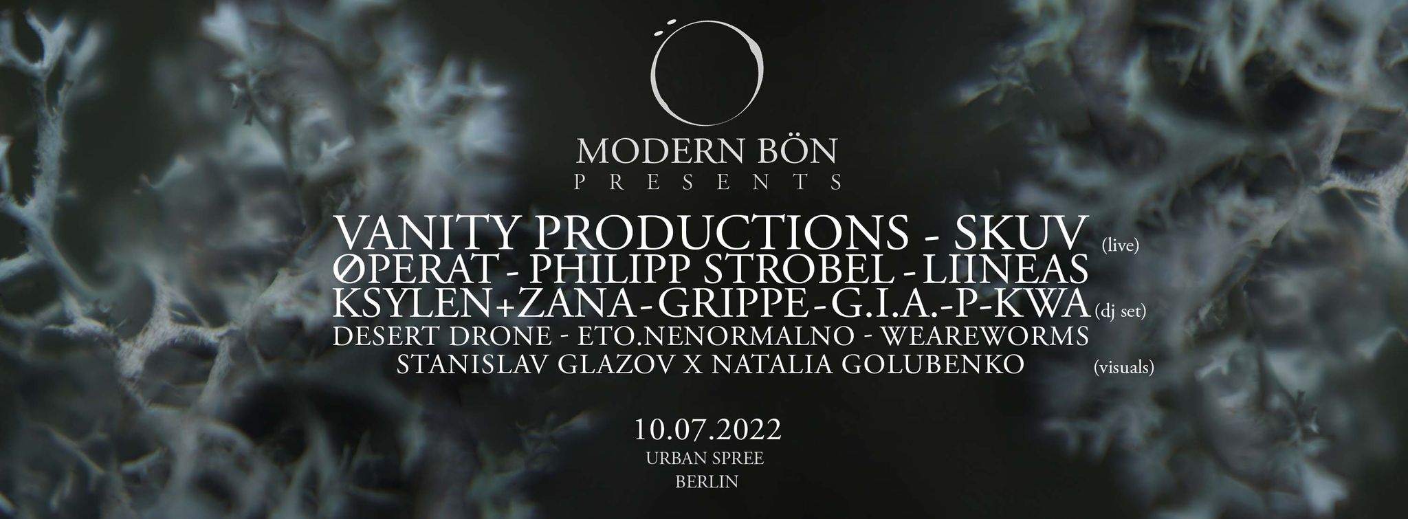 Modern Bön presents: Vanity Productions Live - Página frontal
