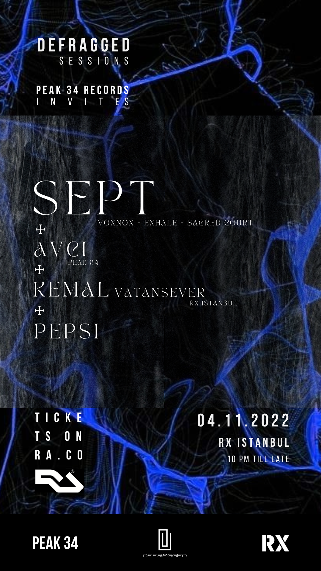 Sept - PEAK 34 Invites X DEFRAGGED Sessions - フライヤー裏