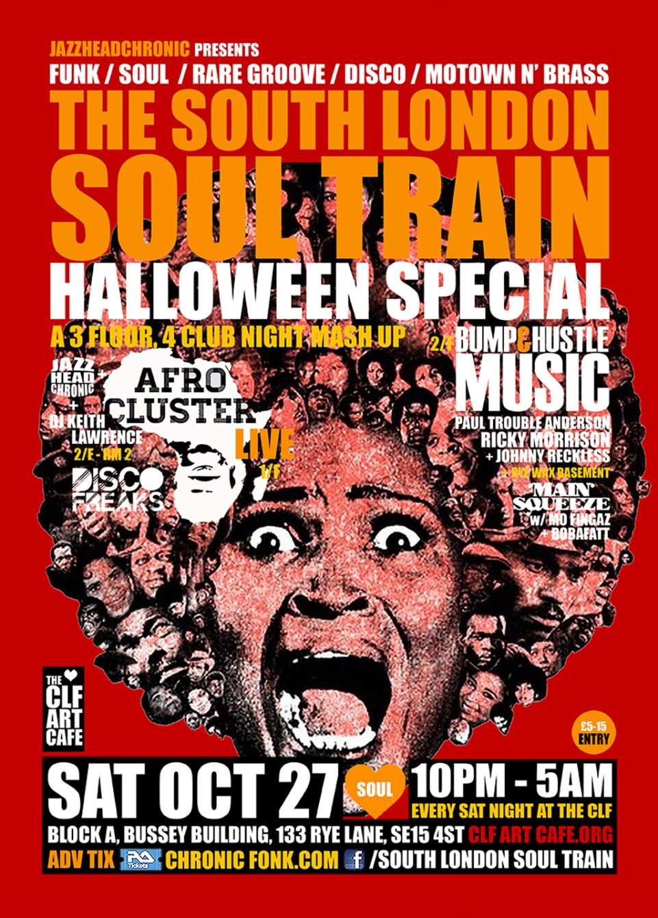 The South London Soul Train Halloween Special with Afro Cluster (Live) - More - フライヤー表