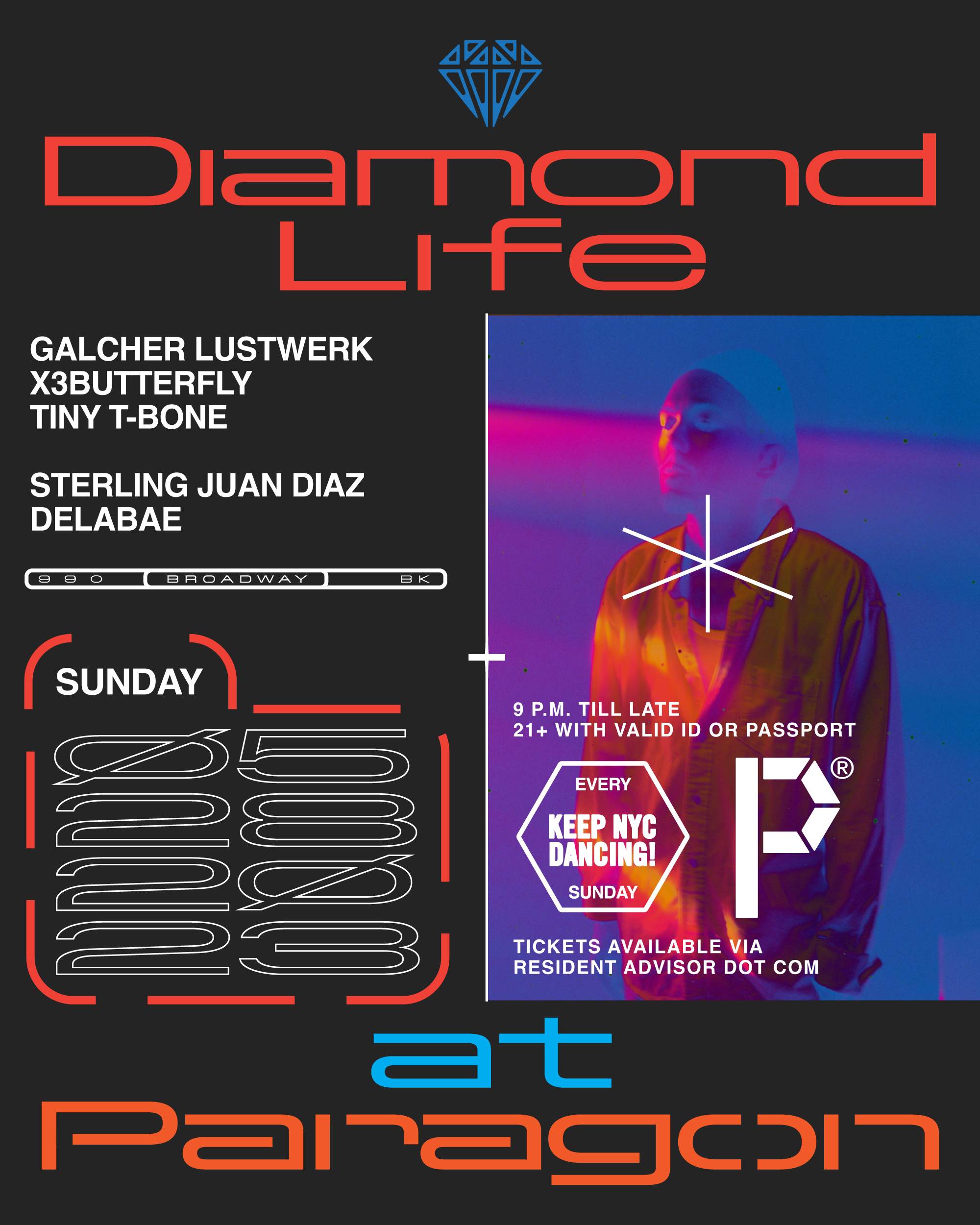 DIAMOND LIFE: Galcher Lustwerk, x3butterfly, Tiny T-Bone + Sterling Juan Diaz, DELABAE - Página frontal