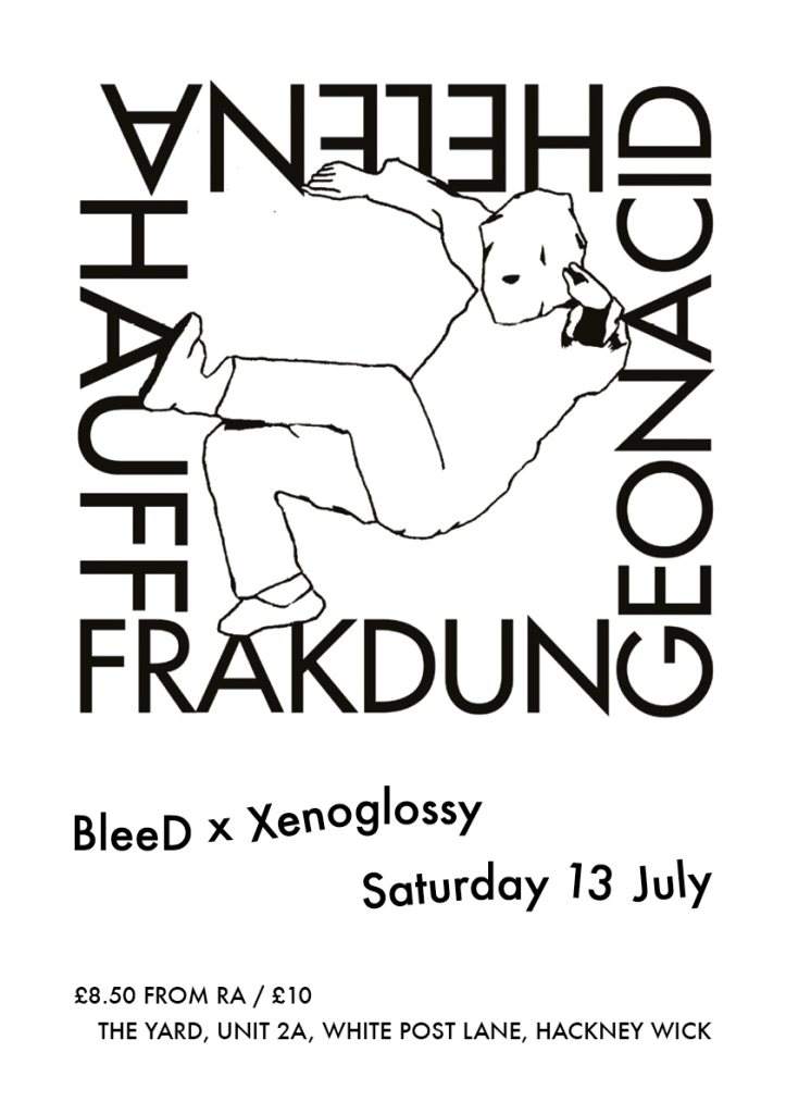 Bleed & Xenoglossy present... Frak, Helena Hauff & Dungeon Acid - Página frontal
