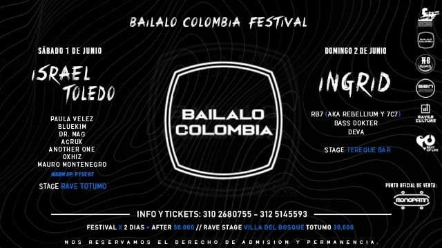 Bailalo Colombia Festival - フライヤー表