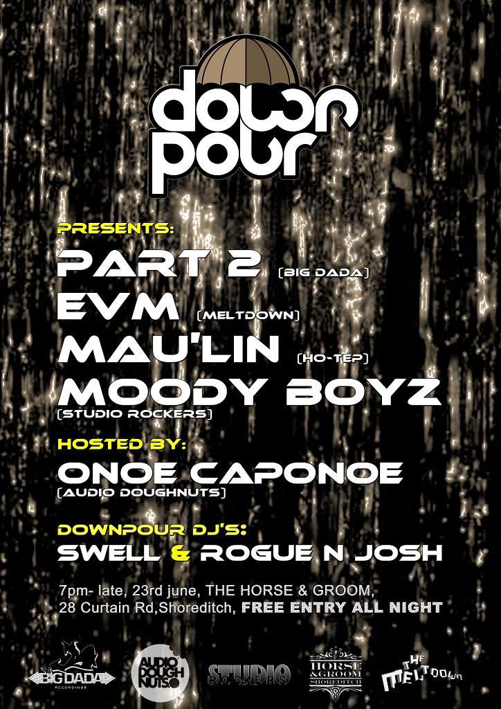 Downpour presents Part 2, Evm, Mau'Lin & Moody Boyz Plus Residents - Página frontal