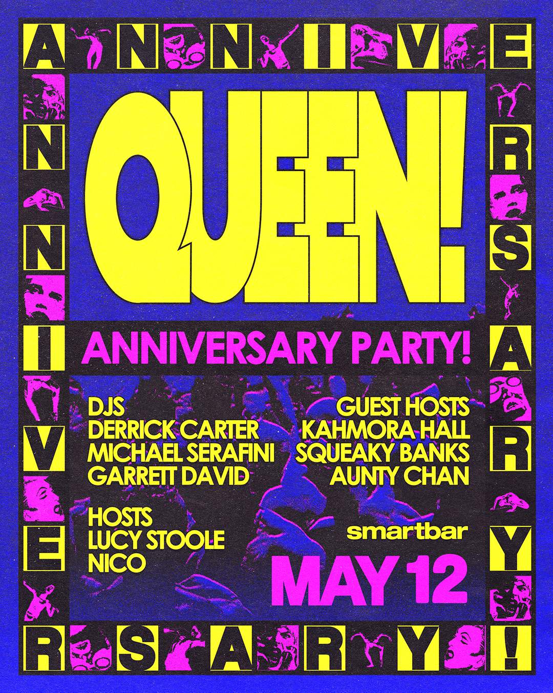 Queen! Anniversary Party featuring Derrick Carter - Michael Serafini - Garrett David - フライヤー表