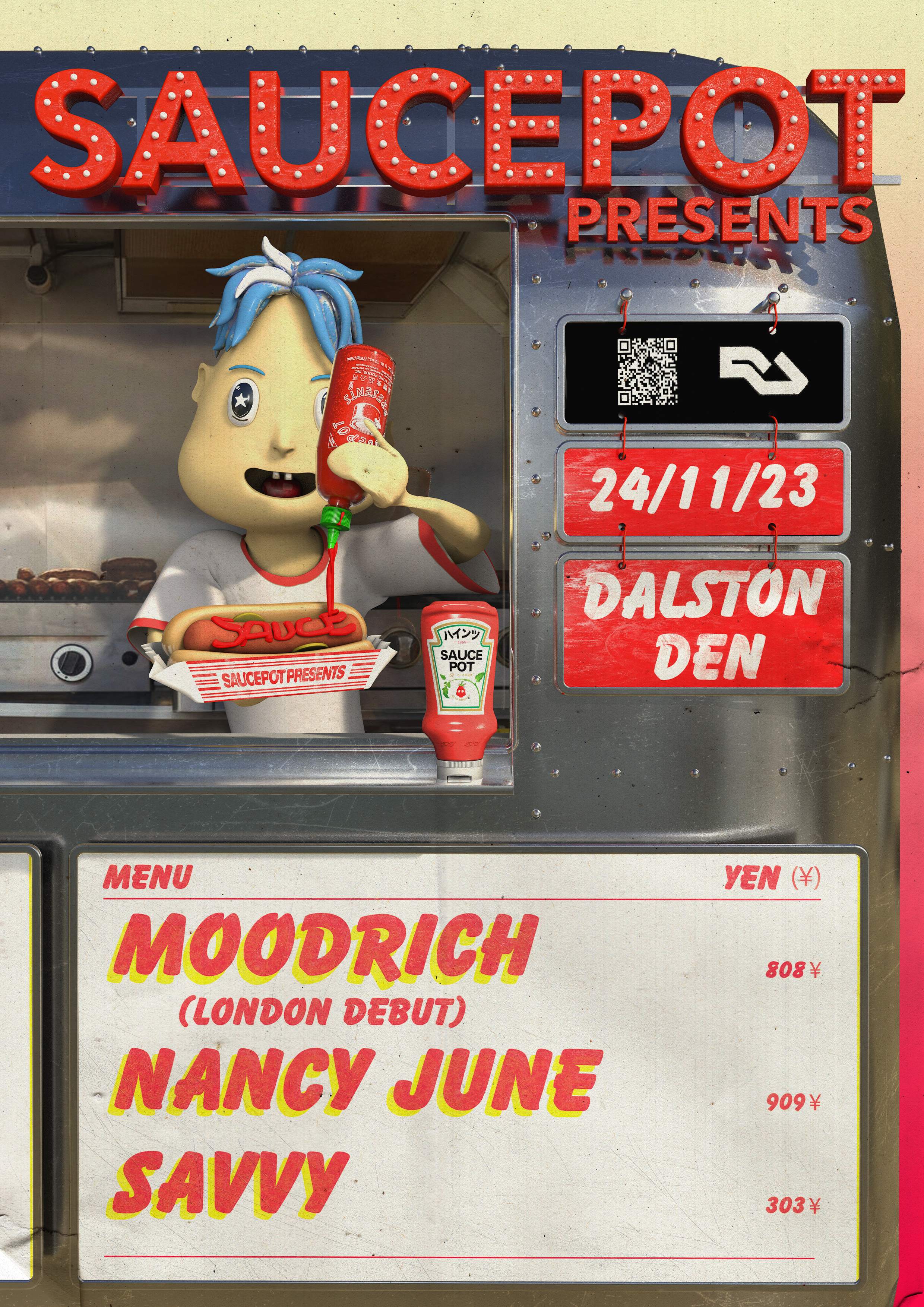 Saucepot presents: Moodrich, Nancy June, Savvy - フライヤー表