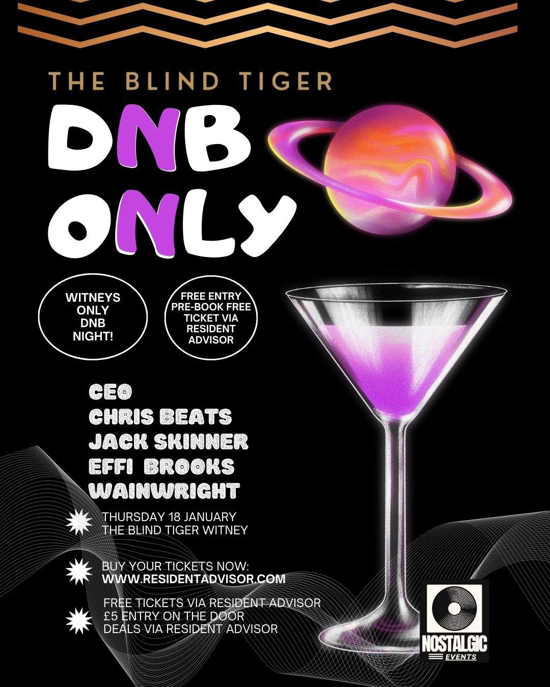 DNB ONLY (THE BLIND TIGER WITNEY) - フライヤー表
