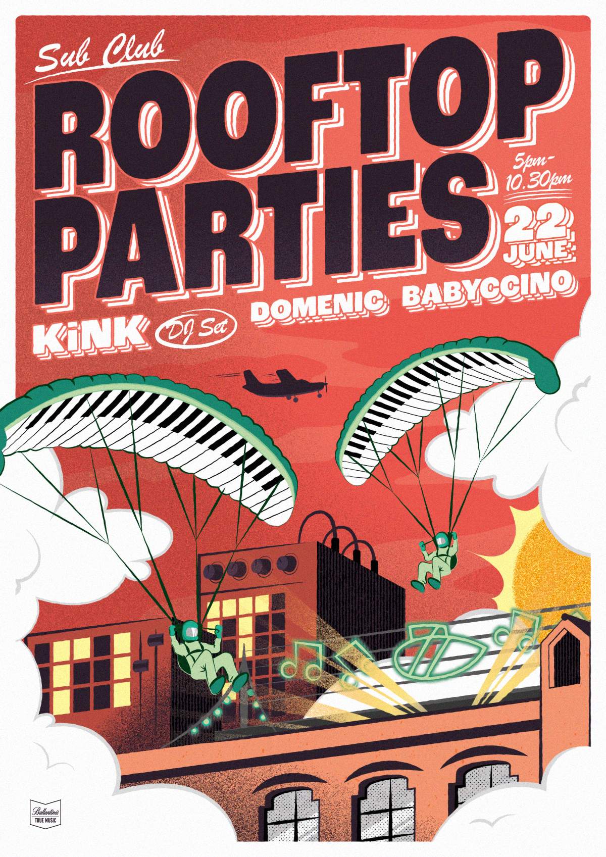 Sub Club Roof Party #2 • KiNK (DJ Set) + Domenic + Babyccino • 5pm-10:30pm - フライヤー表