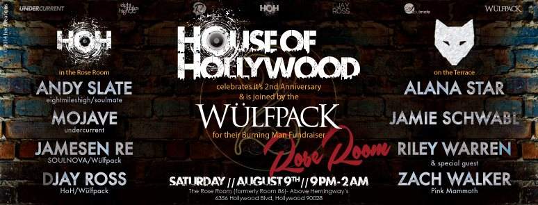 House of Hollywood 2nd Anniversary & Wülfpack Fundraiser - フライヤー表