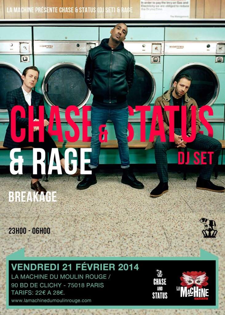 Chase & Status - DJ Set & Rage + Breakage - Flyer front