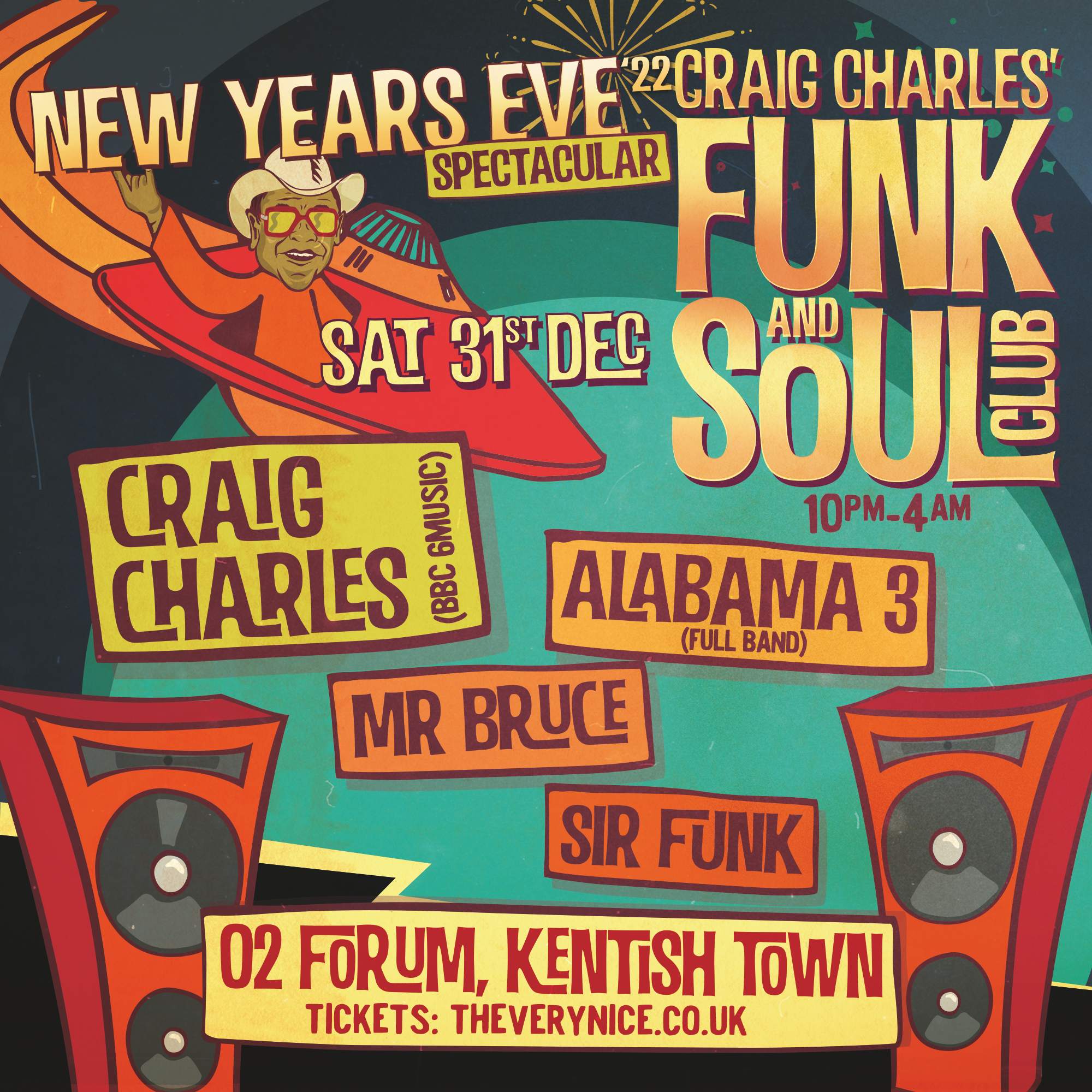 Craig Charles Funk & Soul Club: NYE Spectacular - フライヤー表