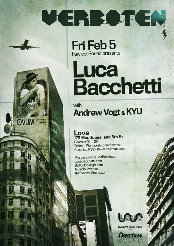 Verboten presents Luca Bacchetti with Andrew Vogt & Kyu - フライヤー表