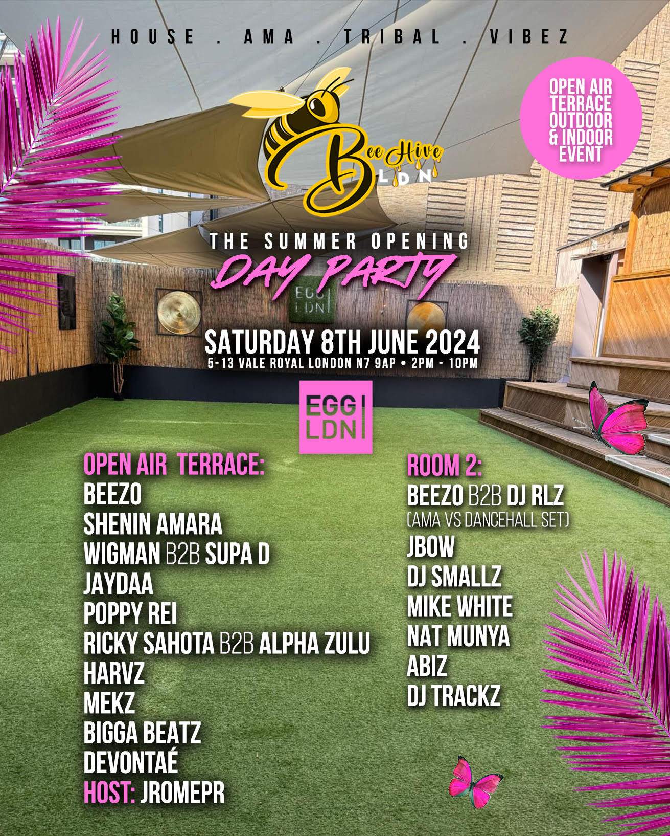 Beehive ldn : Summer open air Day party at Egg London, London