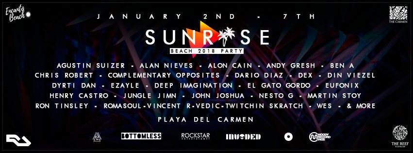 Sunrise Beach Party 2018 - フライヤー表