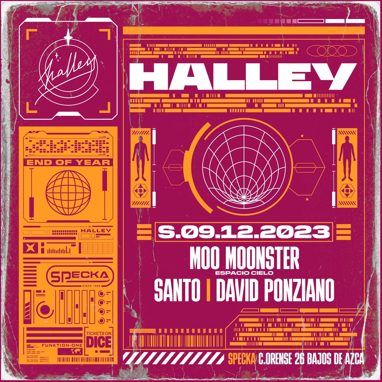 Moo Moonster + Santo + David Ponziano - Halley Club - Página frontal