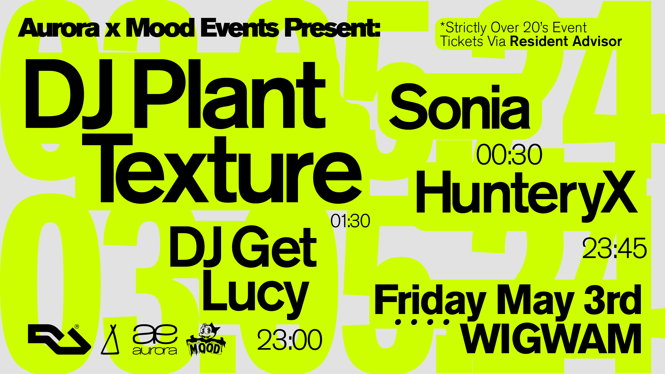 DJ Plant Texture [Aurora x Mood Events] - フライヤー表