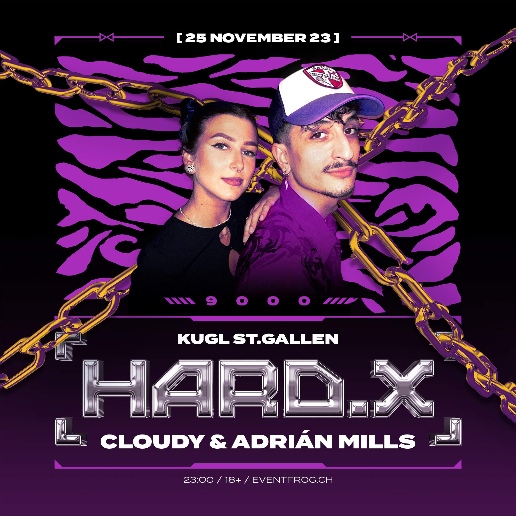 HARD.X with Cloudy, Adrián Mills - フライヤー表