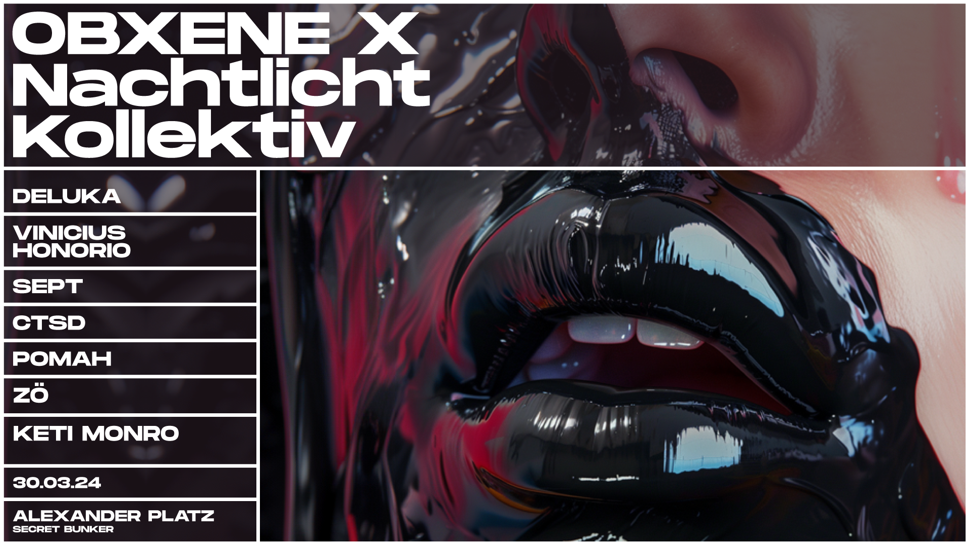 Obxene X Nachtlicht Kollektiv With Vinicious Honorio, Sept, Deluka, CTSD and More - Página frontal