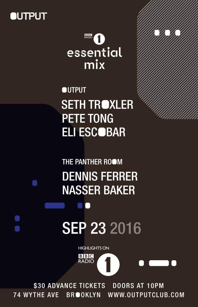 BBC Radio 1 Essential Mix - Seth Troxler + Pete Tong/ Eli Escobar/ Dennis Ferrer/ Nasser Baker - Página frontal
