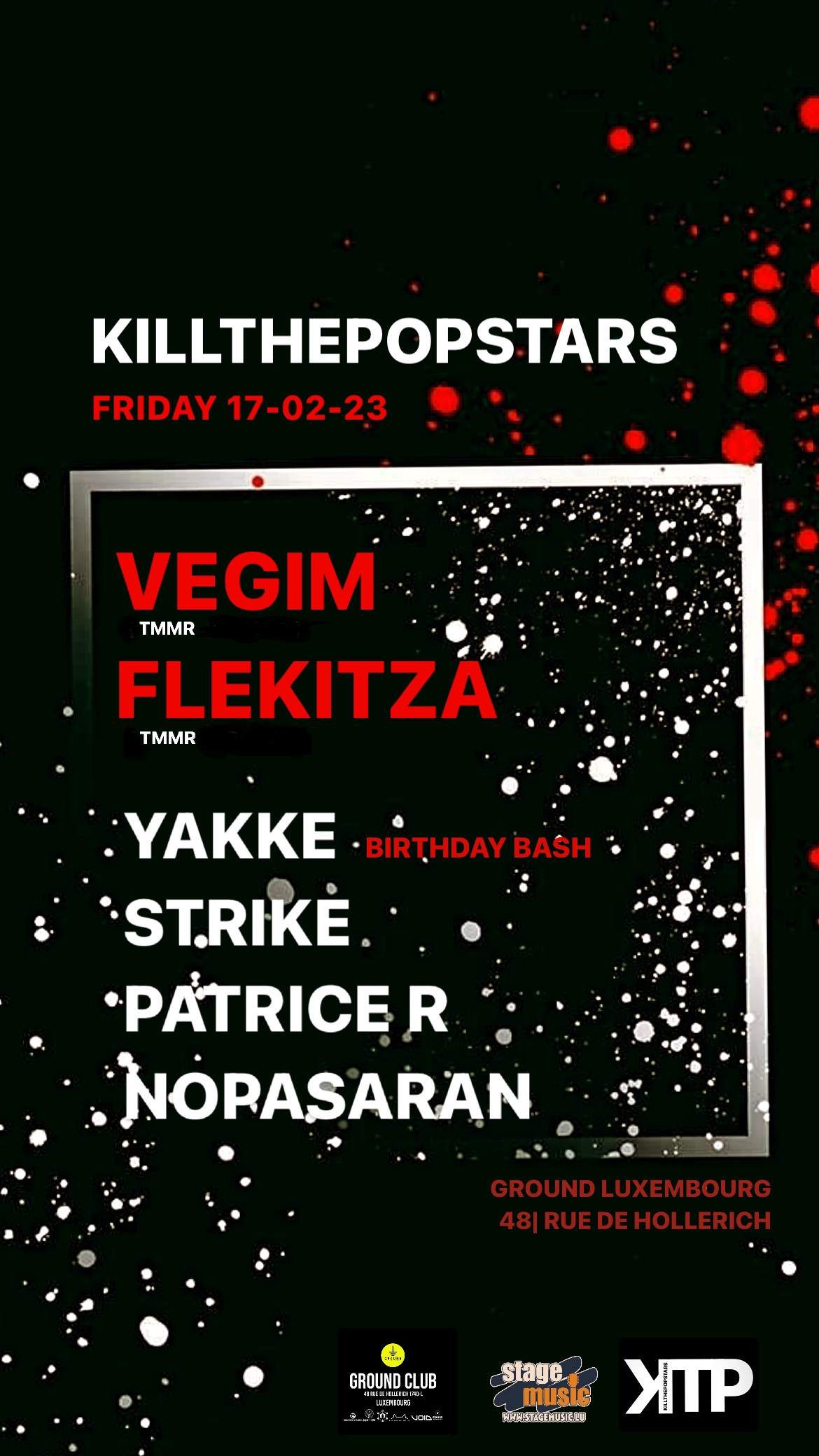 KILLTHEPOPSTARS w./ Vegim & Flekitza - フライヤー表