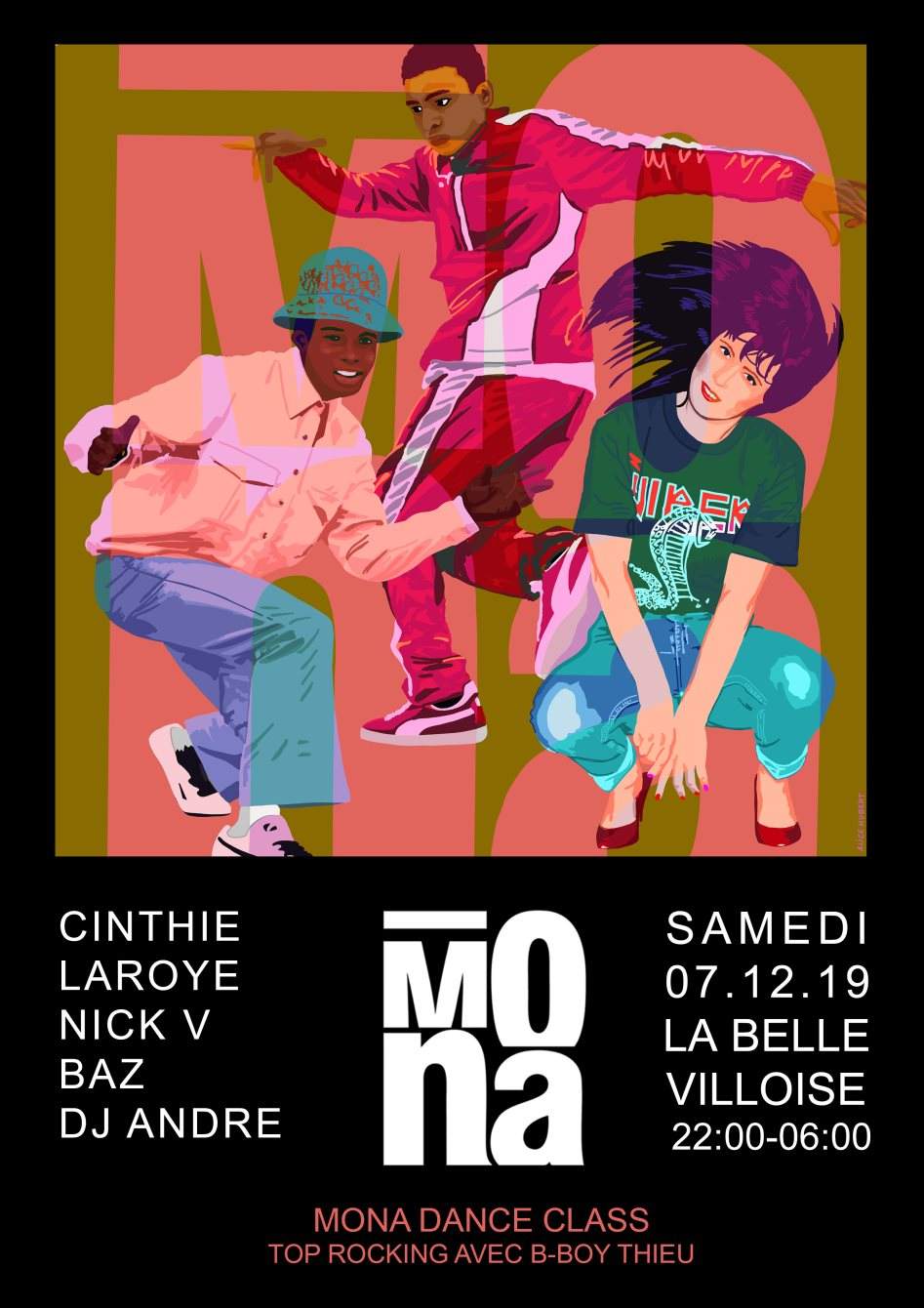 Mona with Cinthie Laroye Nick V André Baz & Dance Class - フライヤー裏