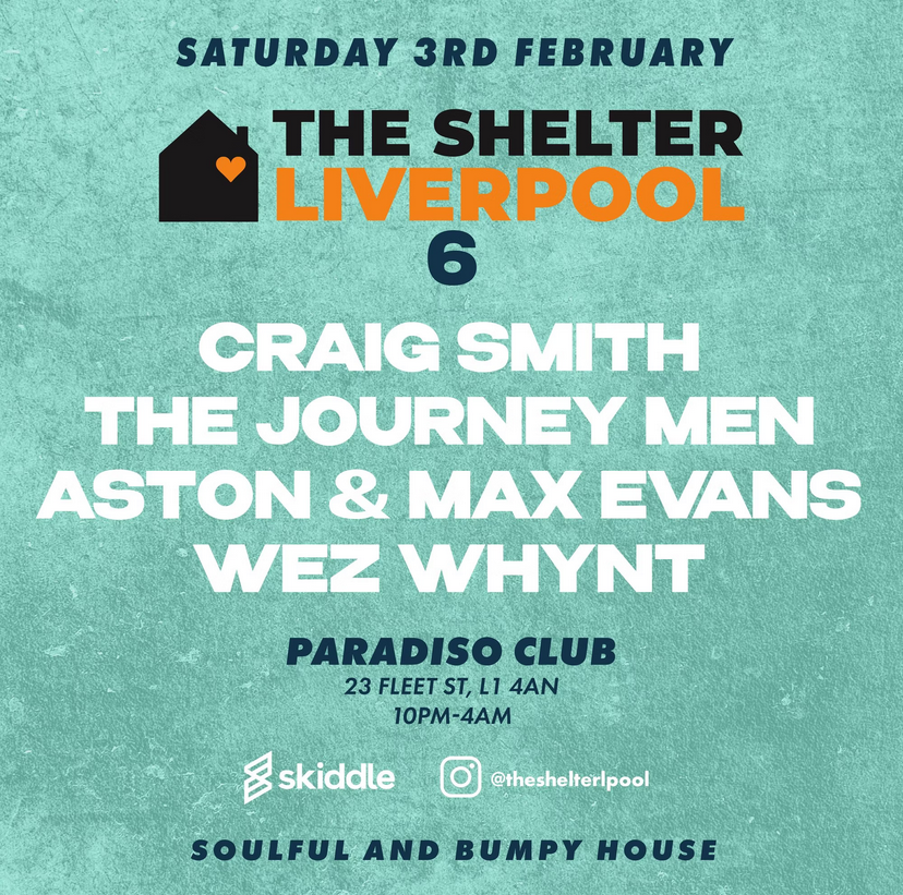 The Shelter Liverpool: 6 ft Craig Smith & The Journey men - フライヤー表