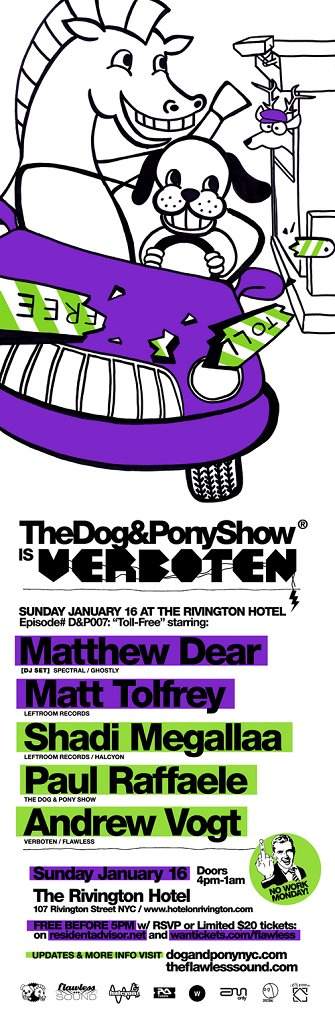 The Dog & Pony Show Is Verboten: Matthew Dear & Matt Tolfrey - Página trasera