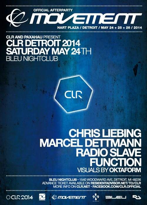 CLR Detroit 2014: Official Movement Afterparty - フライヤー表