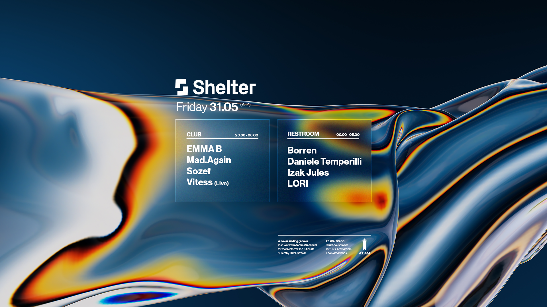 Shelter Club Night - with Mad Again, Vitess, Sozef - フライヤー表
