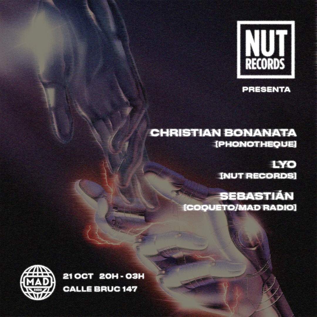 NUT RECORDS pres: Christian Bonavata, Lyo, Sebastián @ Mad Radio SC - フライヤー表