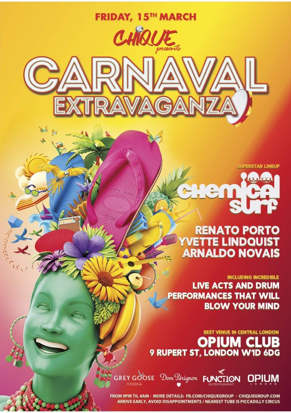 Chique - Carnaval Extravaganza/ Chemical Surf Long set - フライヤー表